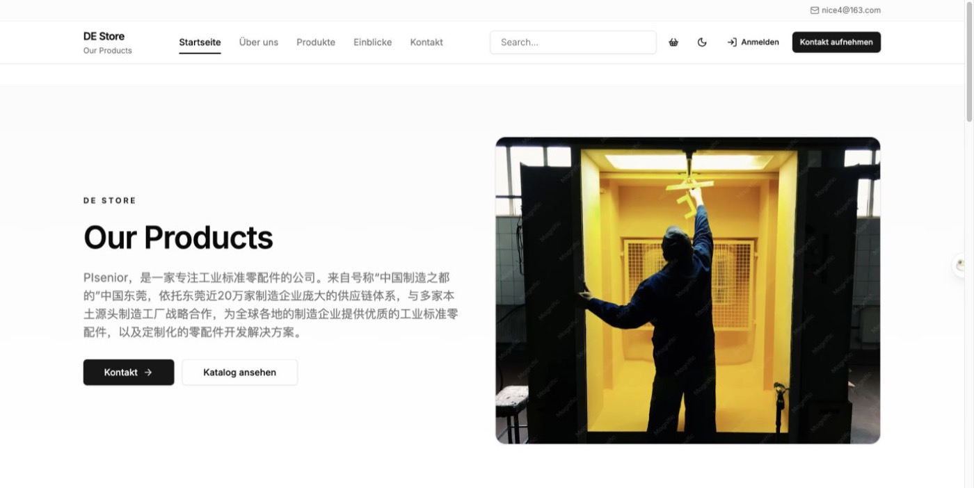 德国市场样板站页面截图